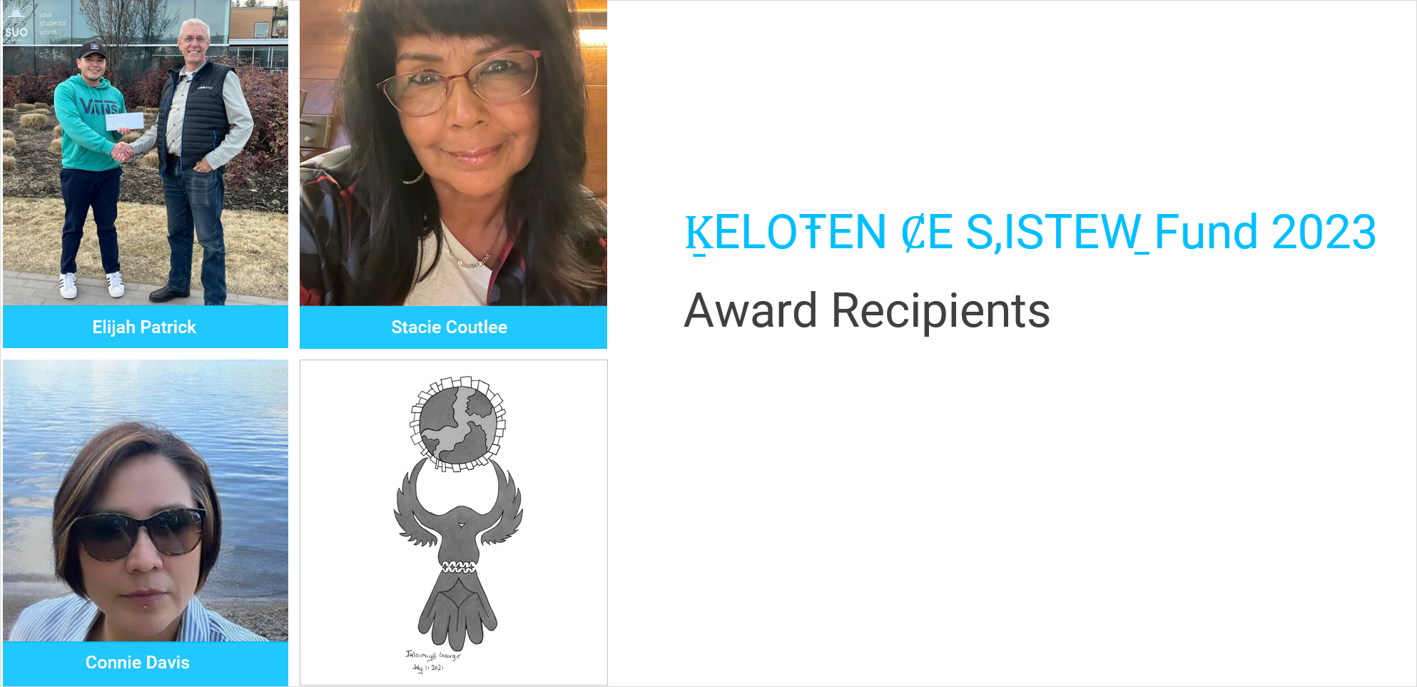 ḴELOŦEN ȻE S,ISTEW̱ Indigenous Education Fund 2023 Award Recipients